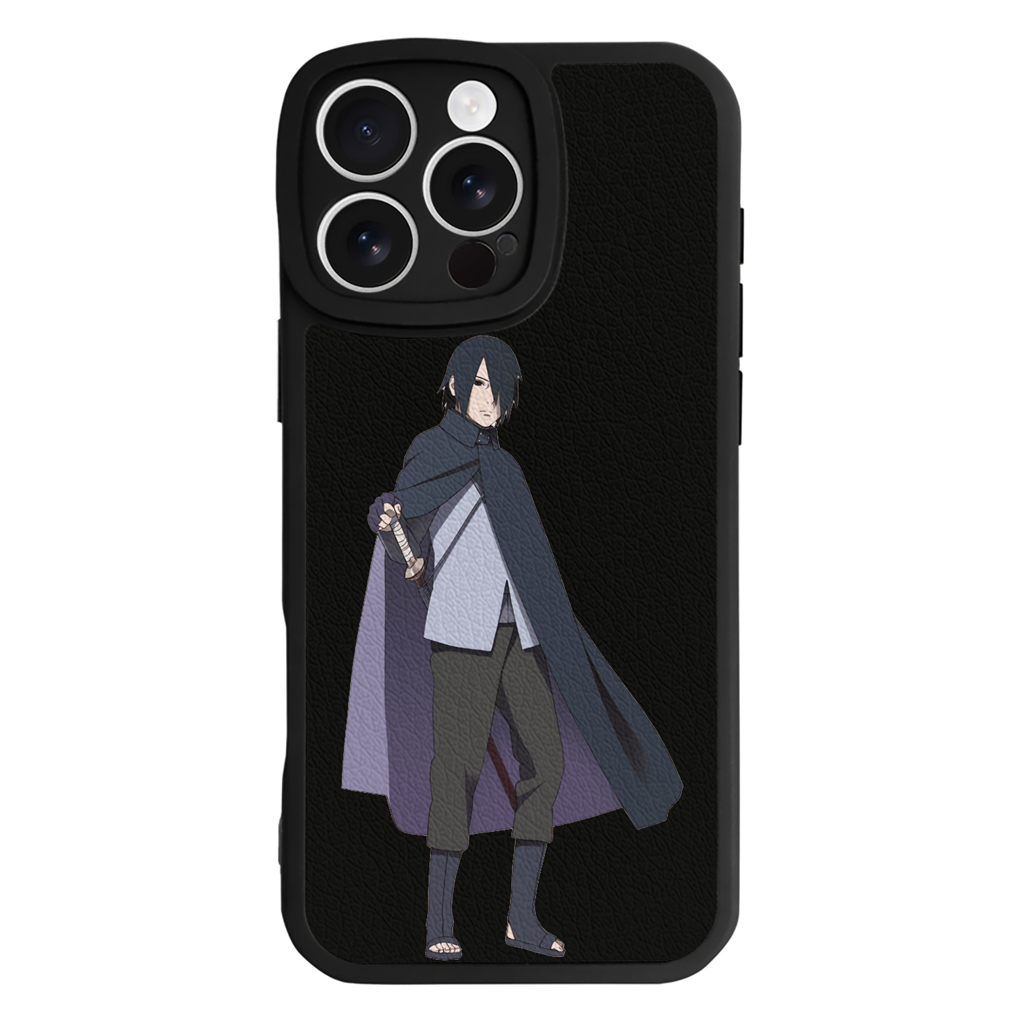 （画像用） NARUTO -ナルト- うちは サスケ Uchiha Sasuke 【iPhone 16シリーズ対応】シリコンスマホケース（レザー調） 材質：シリコン